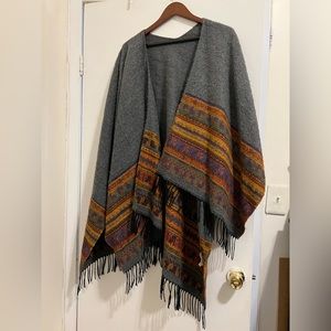 Autumnal Shawl Fringed Wrap